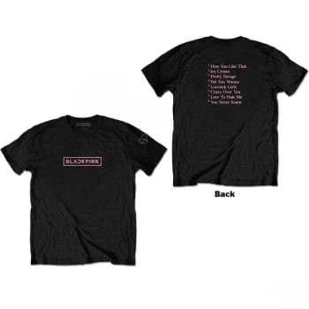Blackpink - The Album Tracklist Unisex Large T-Shirt - Black