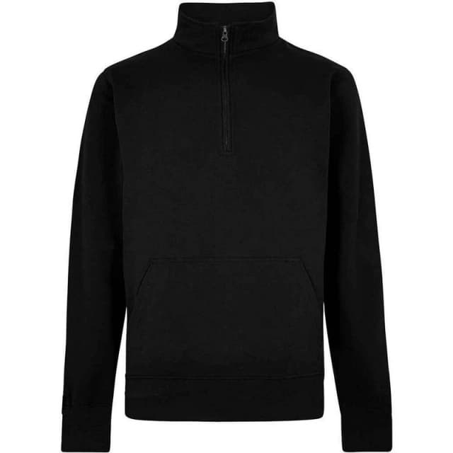 Kustom Kit Mens Pique Quarter Zip Sweatshirt in Black Size: Small Black Male S