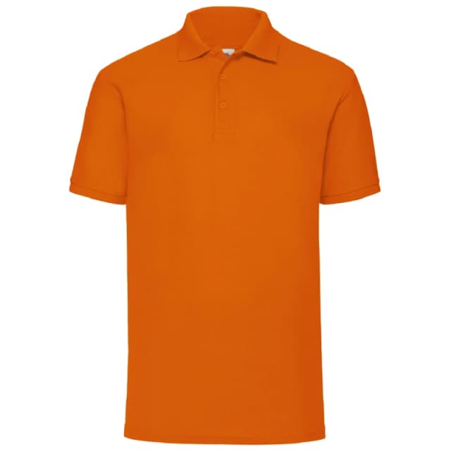 Fruit Of The Loom Fruit of the Loom Men 65 35 Pique Short Sleeve Polo Shirt in Orange Size: Small Orange S Male 5055747649000