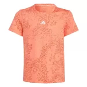 adidas Running AEROREADY 3-Stripes Allover Print T-Shirt - Coral Fusion / Preloved Red /