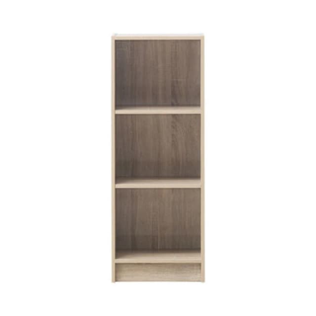 Timber Art Design 3 Tier Medium Narrow Bookcase Shelving Unit Living Room Office Bedroom Sonoma Oak