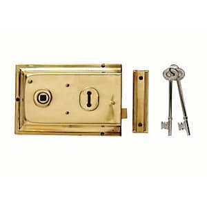 Yale P-334-BPB Rim Door Lock - Brass