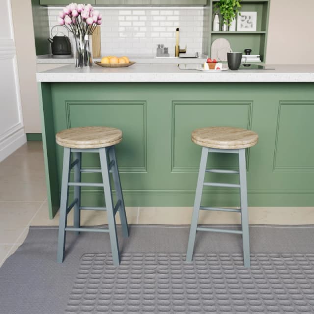 Lassic Chef Vida Wooden Revolving Bar Stool - Set Of 2 Grey unisex One Size