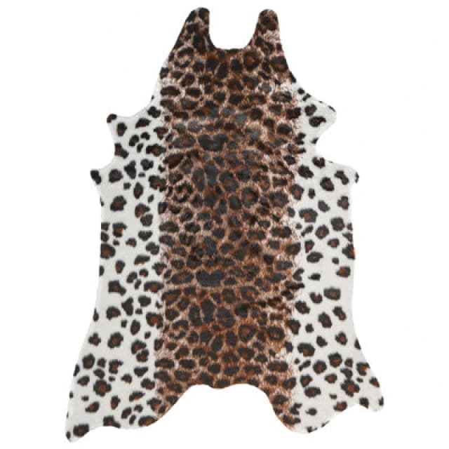 Beliani Faux Cowhide Rug Bogong Brown/ White 130 X 170 Cm