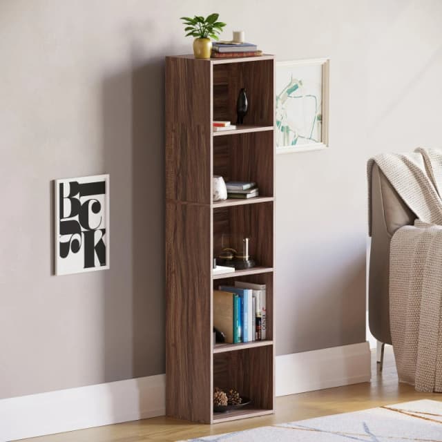 Lassic Vida Designs Oxford 5 Tier Cube Bookcase Walnut unisex 5 Tier