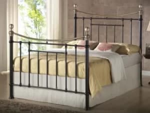 Birlea Bronte 5ft King Size Black and Antique Brass Metal Bed Frame