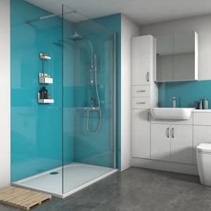 Splashwall Gloss Ocean 3 sided Shower Panel kit (L)1200mm (W)1200mm (T)4mm
