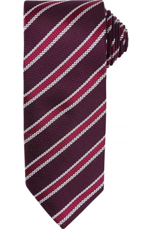 Premier Premier Men Waffle Stripe Formal Business Tie in Burgundy Burgundy One Size Male 5057080770694