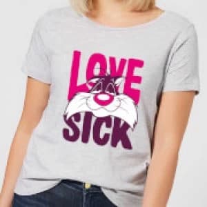 Looney Tunes Love Sick Sylvester Womens T-Shirt - Grey - 3XL