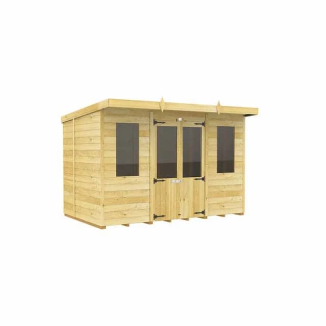 Buttercup Farm 10ft x 6ft Pent Summer House - Wood - L178 x W302 x H201cm in Brown Brown Unisex