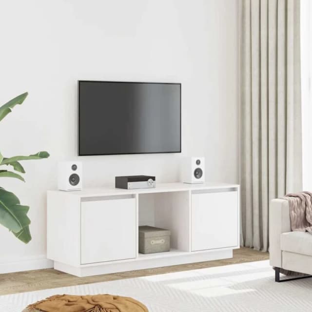 VIDAXL TV Cabinet White 110.5x35x44cm Solid Wood Pine Vidaxl 8720286923214