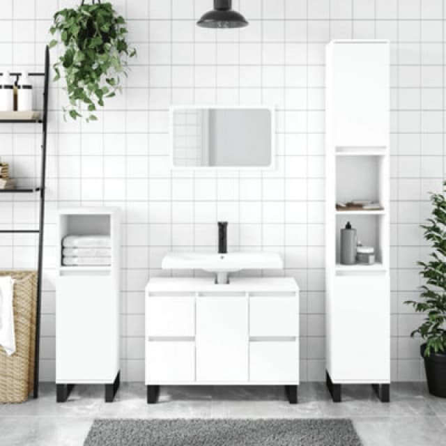 VIDAXL Bathroom Cabinet White 30x30x100cm Engineered Wood Vidaxl 8720845875756