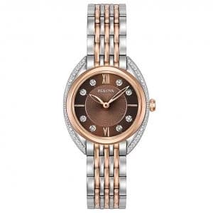 Bulova Ladies Diamonds Two Colour Steel Bracelet Watch
