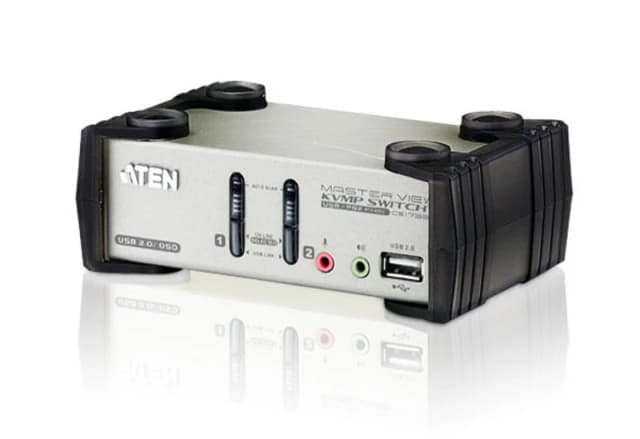 ATEN CS1732B-AT-E KVM switch Black. Metallic
