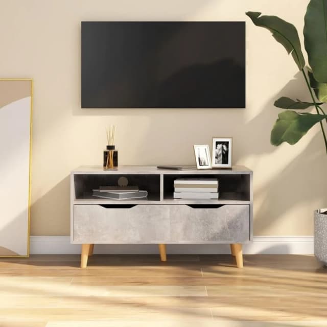 VIDAXL TV Cabinet Concrete Grey 90x40x48.5cm Engineered Wood Vidaxl 8720286343791