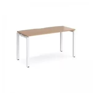 Adapt starter unit single 1400mm x 600mm - white frame and beech top