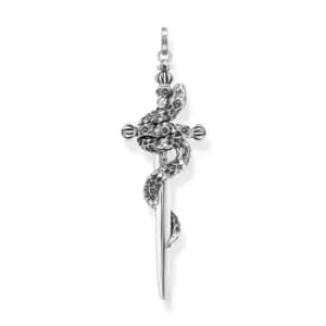 THOMAS SABO Silver Blackened Snake & Sword Pendant