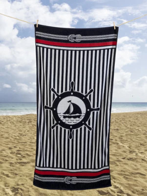 Rapport Nautical Striped Navy Beach Towel Multi 85 X 160Cm