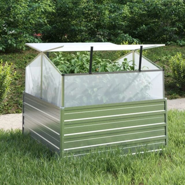 VIDAXL Vidaxl - Garden Raised Bed with Greenhouse 100x100x85cm Silver 8720286661727