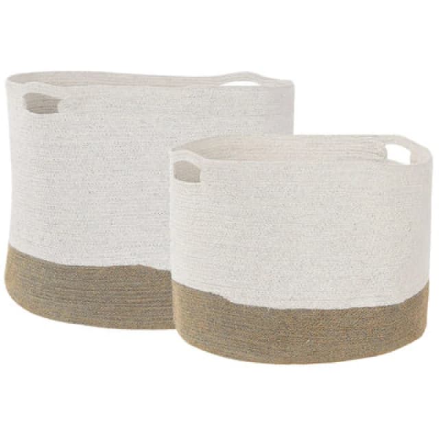 Beliani Set Of 2 Baskets Kahan Cotton White