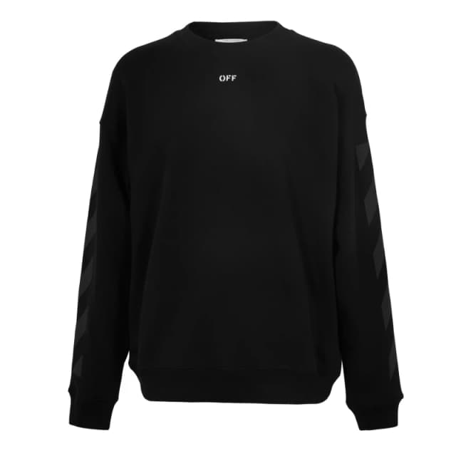 Off White Mens Cornly Diag Crew Sweatshirt Black/White male XS