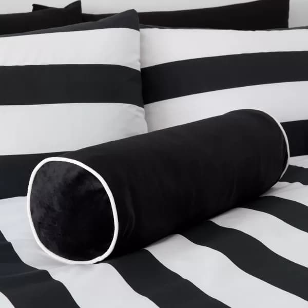 Style Sisters Velvet Bolster Cushion Black