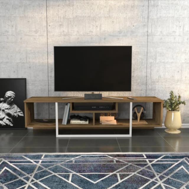 Decorotika Astona TV Stand TV Unit For Tvs Up To 65" Oak And White