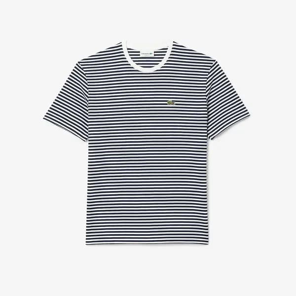 Striped Cotton Jersey T-Shirt with Crew Neck