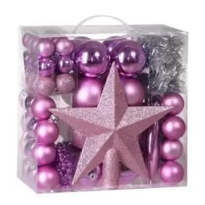 Christmas Baubles 77Pcs Pink