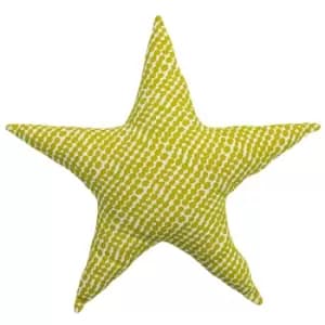 Printed Star Kids Cushion Mustard/Grey