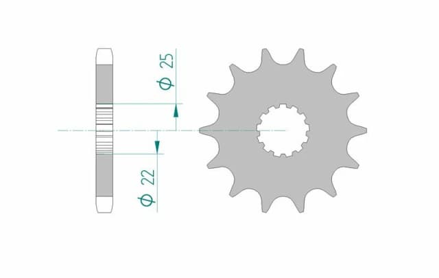 AFAM Steel Standard Front Sprocket 28400 - 530, Size 100 mm