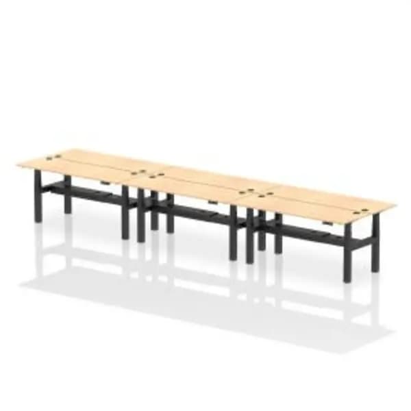 Air Back-to-Back 1800 x 600mm Height Adjustable 6 Person Bench Desk DYNHA02586