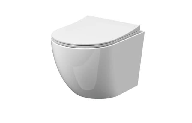 Balterley Wall Hung Toilet Pan & Soft Close Sandwich Seat 360mm x 360mm x 482mm in White White Unisex