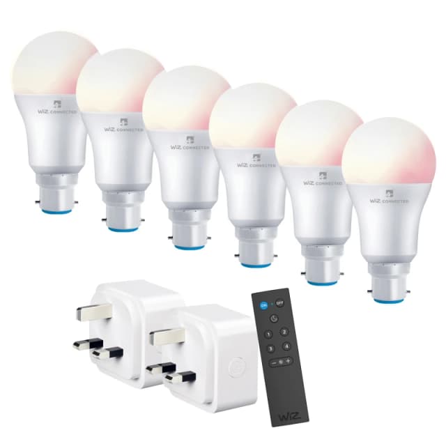 4lite WiZ Connected Smart Lighting Kit including 6x B22 Bayonet Bulbs.