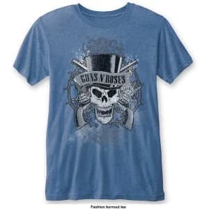 Guns N' Roses - Faded Skull Unisex Medium T-Shirt - Blue