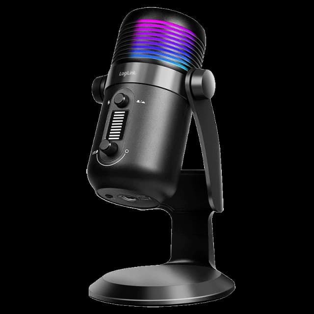 LogiLink Microphone. USB. Condenser microphone. RGB light. 192kHz. bla
