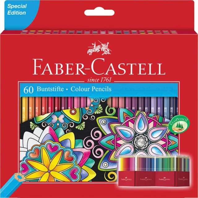 Faber-Castell 111260 Colour Pencils (Pack of 60)3.5 x 18.6 x 21 cm; 399.16 Grams 1 Multicoloured