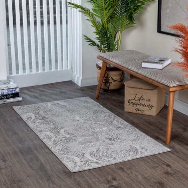 Livabliss Vintage Oriental Boho Beige/white Ingrid Area Rug 80 X 150 Cm - Easy Care, Non Shedding, Ideal For Living Room & Bedroom