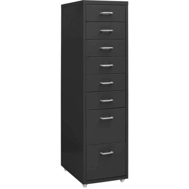 VIDAXL Mobile File Cabinet Anthracite 28x41x109cm Metal Vidaxl 8720286588352