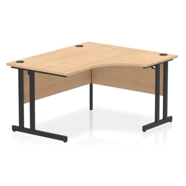 Impulse Impulse 1400mm Right Crescent Office Desk Maple Top Black Cantilever Leg ICDRC14BMPE