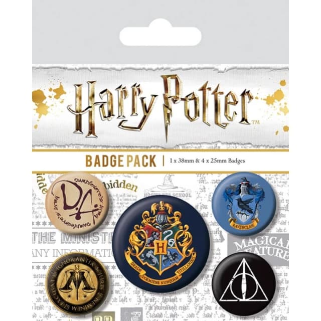 Harry Potter Hogwarts Badge Set (Pack of 5) Multi