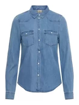 VERO MODA Slim Fit Denim Shirt Women Blue