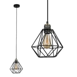 Casco Brass Pendant with Black Diablo Shade