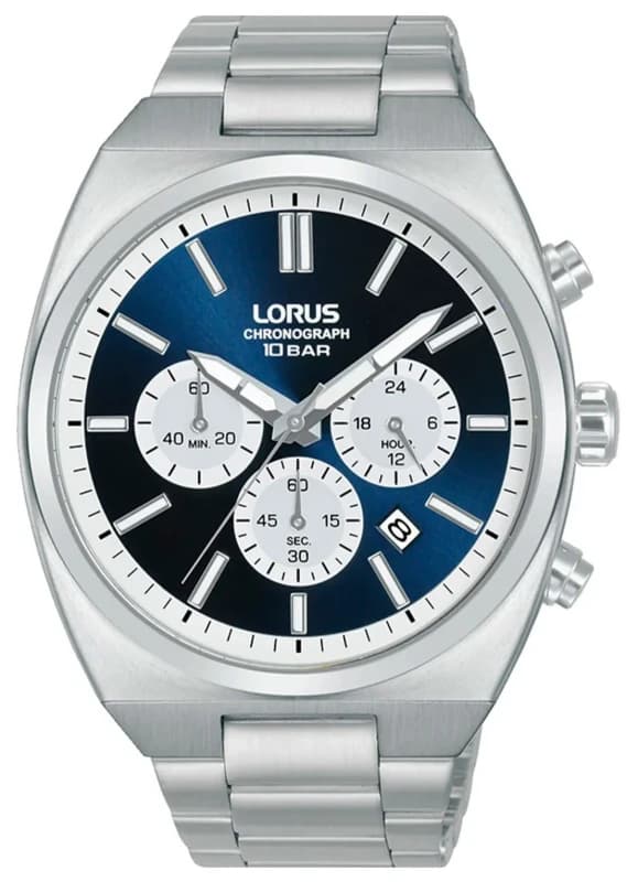 Lorus Lorus Men Multisports Chronograph Silver Tone Blue Watch RT363KX9 Silver One Size Male 4894138361203