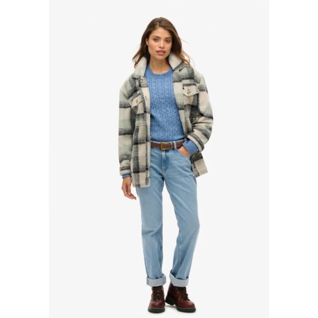 Superdry Cable Knit Crew Neck Jumper - Blue Blue 8