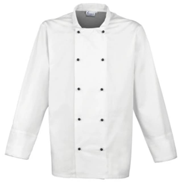 Premier Premier Men Cuisine Long Sleeve Chefs Jacket in White Size: X-Small White XS Male 5055805367976
