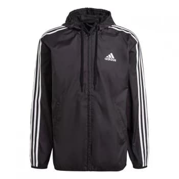 adidas Primegreen Essentials 3-Stripes Windbreaker Mens - Black