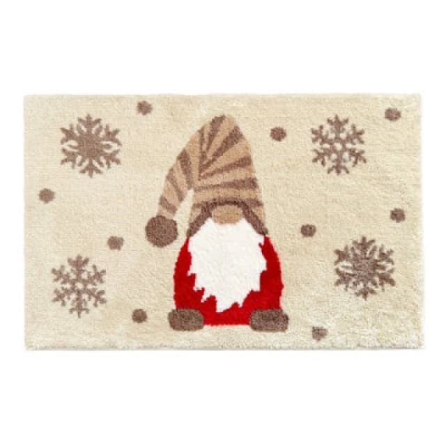 Allure Bath Fashions Neutral Gonk Christmas Bath Mat - Non Slip & Super Soft