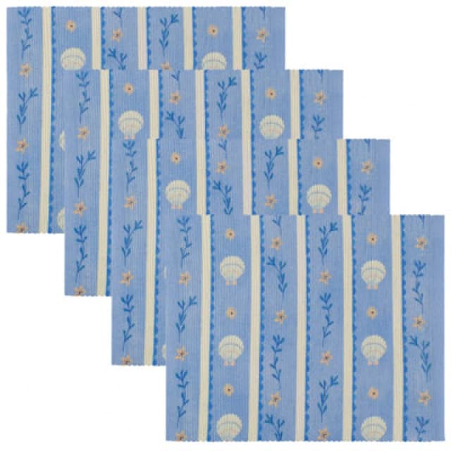 Furn Furn Sea Shells Indoor/Outdoor Placemats in Blue Blue One Size Unisex 5025532823724