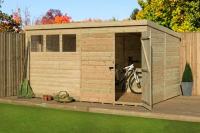 Empire Sheds Empire 1500 Pent 10X8 Pressure Treated Tongue And Groove Wooden Garden Shed Door Right (10' X 8' / 10ft X 8ft) (10X8)
